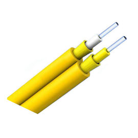 Coaxial PVC / LSZH สายเคเบิลไฟเบอร์ออปติก GJFJBV ในร่ม, Zipcord ดูเพล็กซ์น้ำหนักเบาสีเหลือง